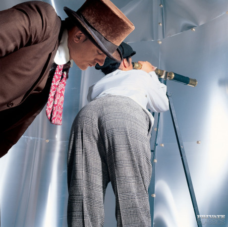 Dark haired skank woman Tiffany Hopkins displays her landing strip twat during anal