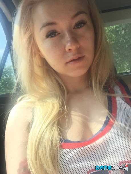 Ravishing yellow-haired slut Misha Cross takes a selfie fully clothed and stark undressed