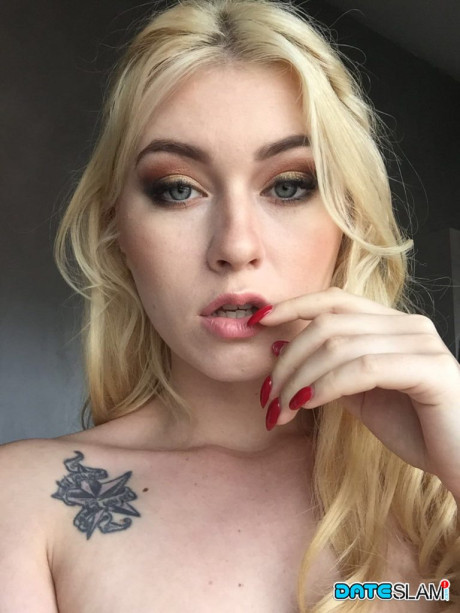 Ravishing yellow-haired slut Misha Cross takes a selfie fully clothed and stark undressed