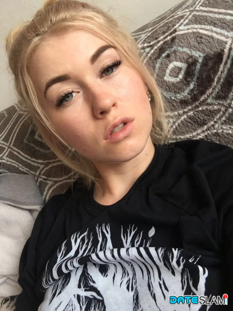 Ravishing yellow-haired slut Misha Cross takes a selfie fully clothed and stark undressed