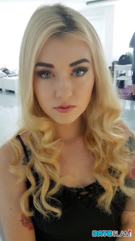 Ravishing yellow-haired slut Misha Cross takes a selfie fully clothed and stark undressed