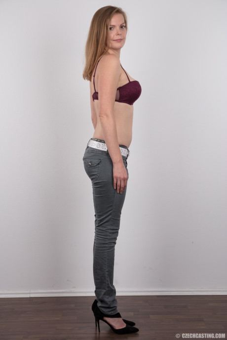 Stunning sweet amateur Lenka sheds her jeans and top for a close up of her gigantic nipples