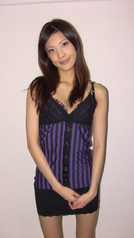 Brunette oriental amateur Haruka Ohtsuka unveils her slim figure and tight pussy