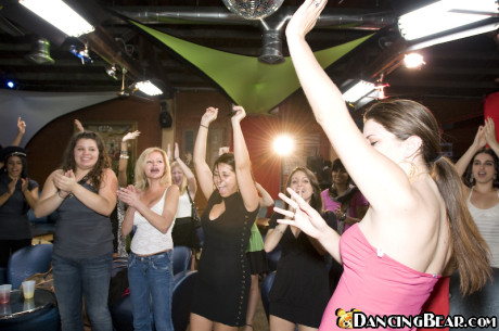 Attractive ladies getting dick crazy at the CFNM party with malestrippers