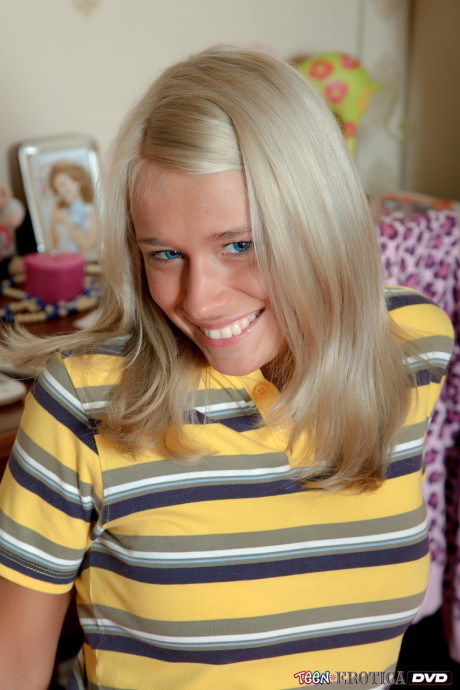 Innocent blondie Connie Rose gets her tight snatch fucked doggystyle