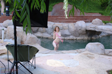 Natural ginger head Ruby Flame ditches her bikini after a bit off pool time