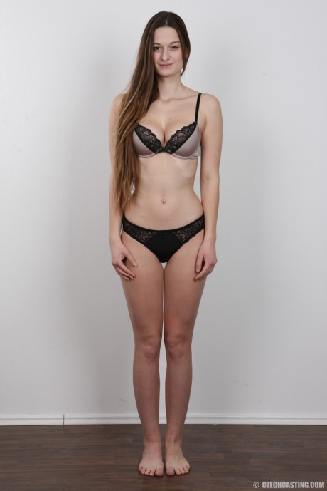 Long haired whore girlfriend broad takes off all her clothes to model in the undressed