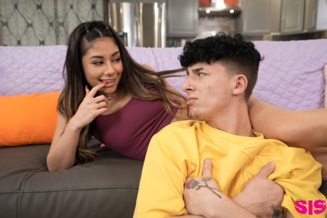 Charming slutty teen Xxlayna Marie likes hardcore sex with her hung stepbrother