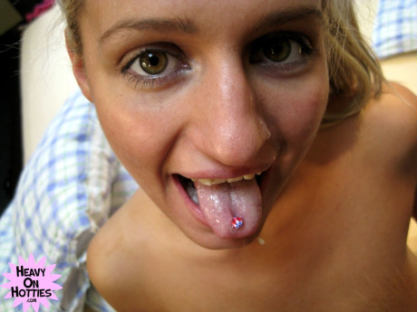 Blonde amateur Wendy Star takes a facial after swallowing & riding an uncut meat
