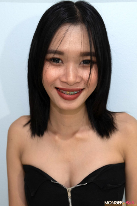 Beautiful sweet Thai young Bussaba goes bare-breasted at the casting & shows her titties