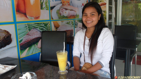 Chinese babe Shanti shows her creampied shaved cunt after POV sex