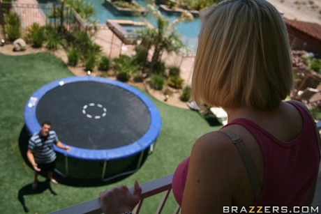 Dirty busty mom with massive breasts Diamond Foxxx gives head and gets dicked