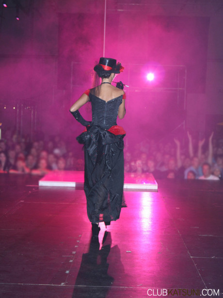 Middle-aged chinese lady Katsuni goes to work as an exotic dancer