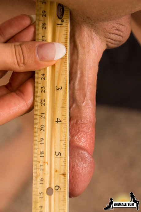 Charming thin shemale Meagan Ortiz doffs her dress and teases with her enormous dick