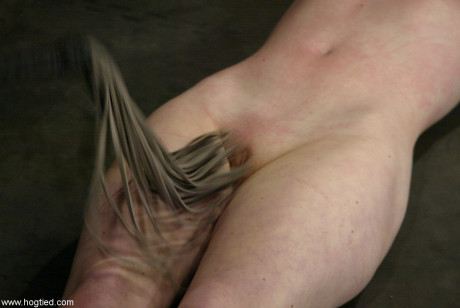 Undressed babe Stardust gets flogged and punished with a vibrator in rope bondage