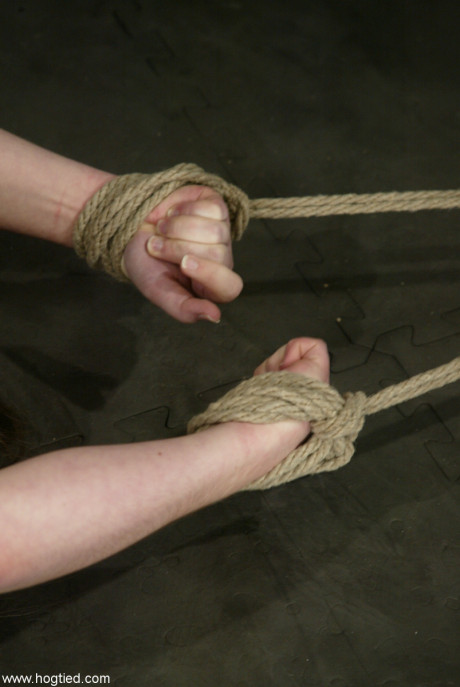 Undressed babe Stardust gets flogged and punished with a vibrator in rope bondage