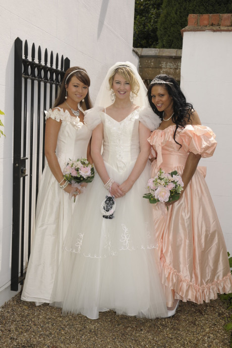 Horny bride gets involved in an IR lesbian debauchery with her bridesmaids