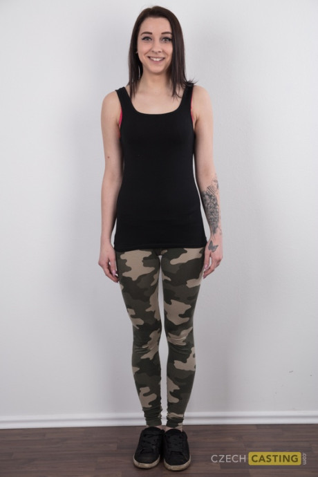 Czech first timer Tereza stands naked after after removing all her clothes