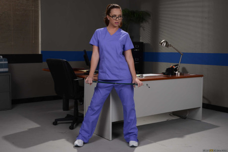 Ginger Head nurse Maddy Oreilly strips in hospital to show her skinny body