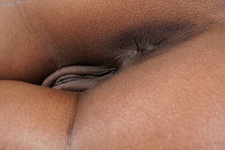 Sexy black teenie in nylon nylons Demi Sutra masturbates on the dining table