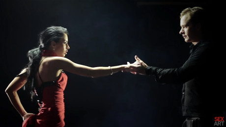 Petite brunette teen Gina Devine has sex with her lover under poor lighting