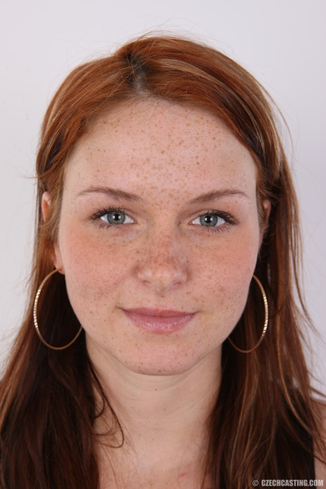 Freckled ginger Adela takes off all her clothes for the very first time