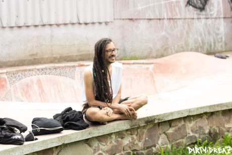 Gender fluid body modifiers get somewhat undressed while having a backyard party
