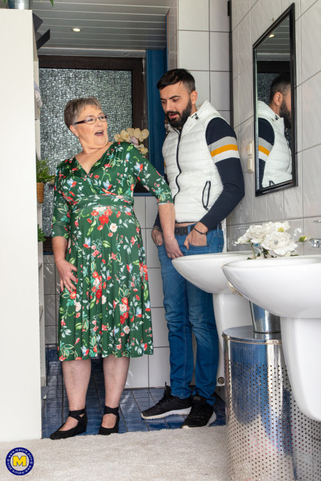 Meaty nan participates in sexual intercourse with a younger lad