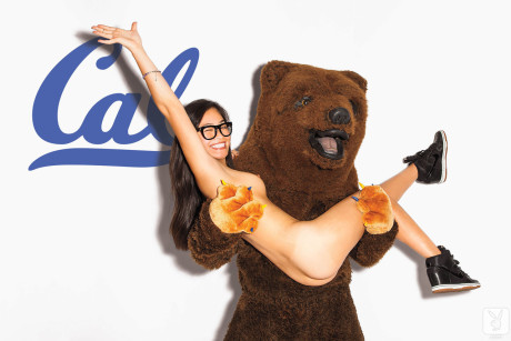 College skanks with nice tits pose mostly naked to root for their sports teams