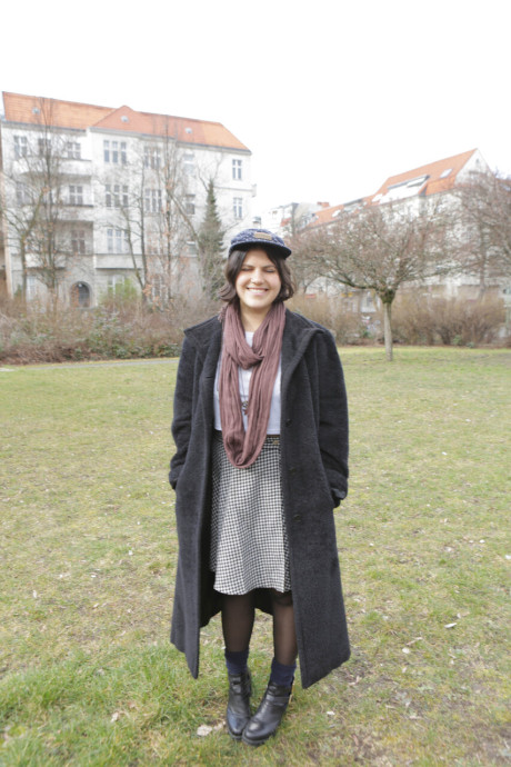 Chubby British bitch GF chick Beatrix poses naked on a bed and fully clothed in Berlin