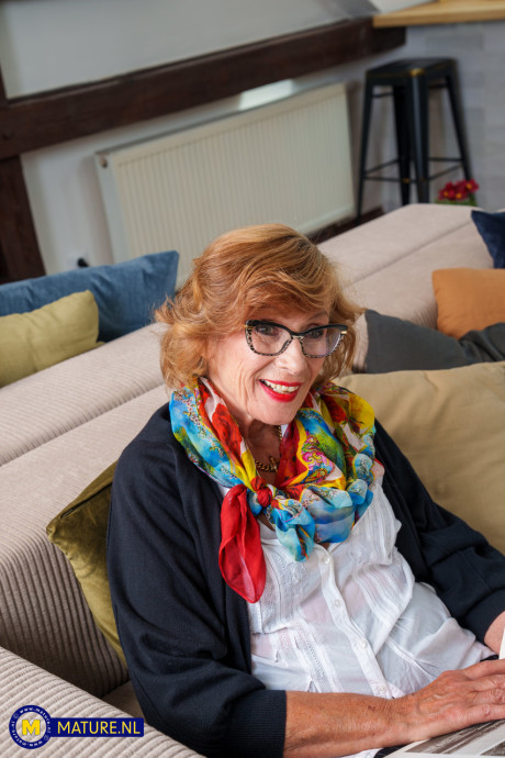Chubby grandma Petra blows and fucks a fresh teen lover massive schlong