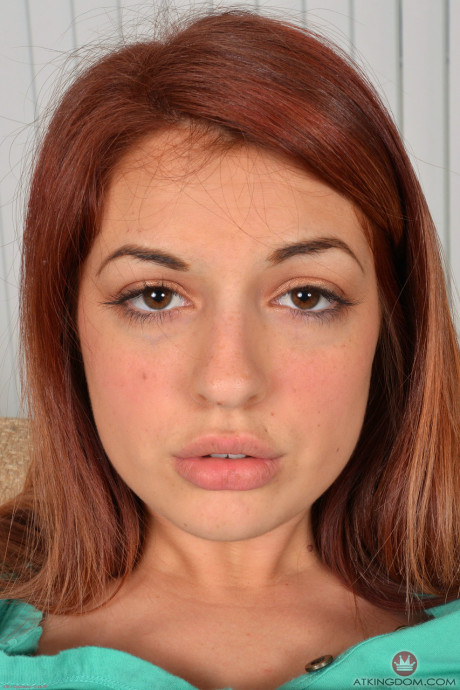 Beautiful charming red hair Mackenzie Lohan shows her monstrous ass & her inviting shaved pussy