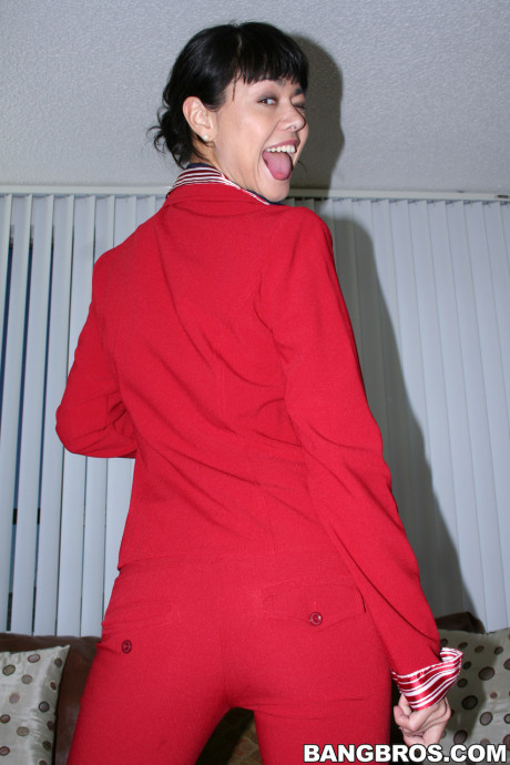 Fine stewardesses exposes their wonderful bums and huge boobies together