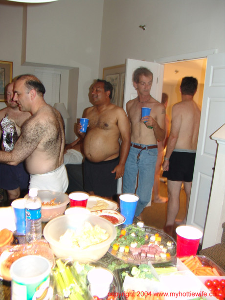Horny swinger wives share their pussies with mature guys at a group sex party
