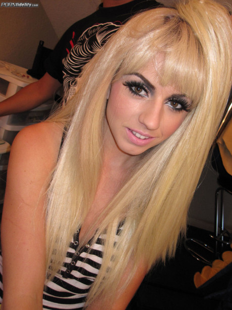 Blondie pornstar Lexi Belle does a skank woman Gaga makeover and flaunts her breasts