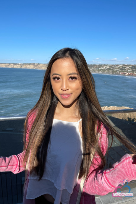 Cute asian Alexia Anders shows her holes before posing with jizz on her face