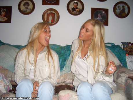 Amateur skanks fool around with their clothes on in candid action