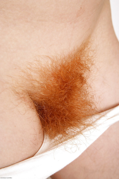 Red Hair sweetie undressing and exposing her shaggy cunt in close up