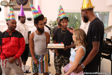 Attractive Coco Lovelock turns her birthday party into an interracial blowbang