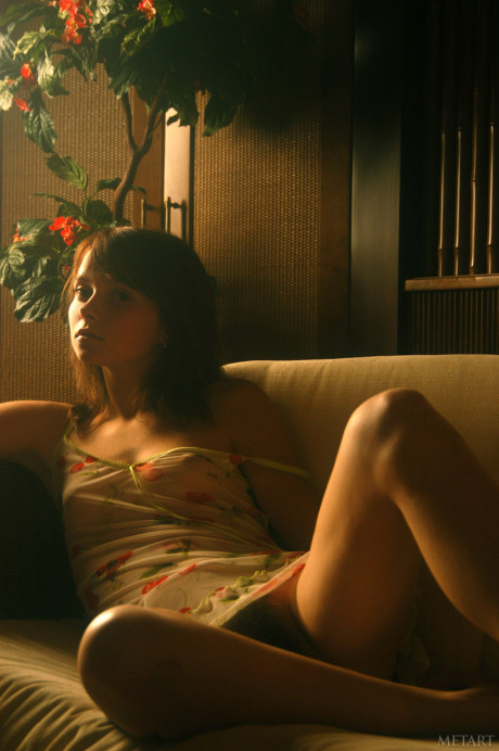 Emo skank girl chick Anna S reveals her tiny boobs and silky cunt in her bedroom