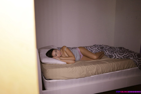 Sleeping Melissa Moore wakes with rod in her mouth & gets it doggystyle