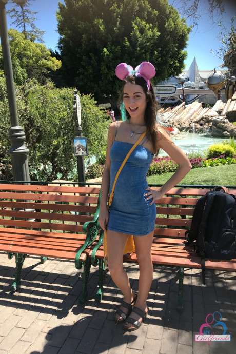 Teen Lily Adams unveils her lovely vagina after showing her tiny breasts in public