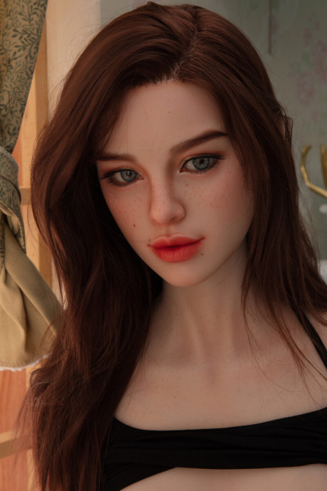 Pretty realistic sex doll shows off her flawless body in ebony undies