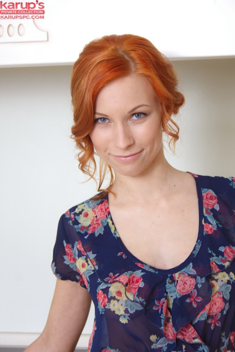 Sweet redhead amateur Daisy Lee in undressed upskirt spreading her vagina in galley