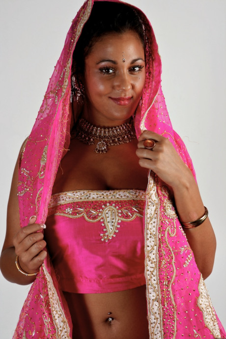 Indian female Keira unveils her monstrous natural tits in bikini bottoms