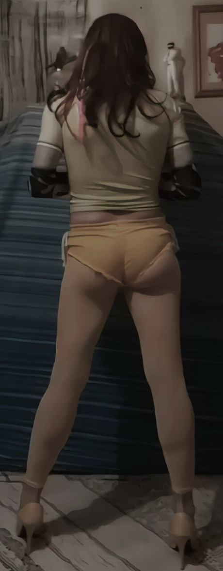 Horny Australian crossdresser Lizzaali shows her rod & booty in a compilation
