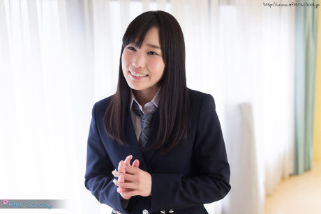 Japanese schoolgirl licks dong after masturbating with panties pulled down