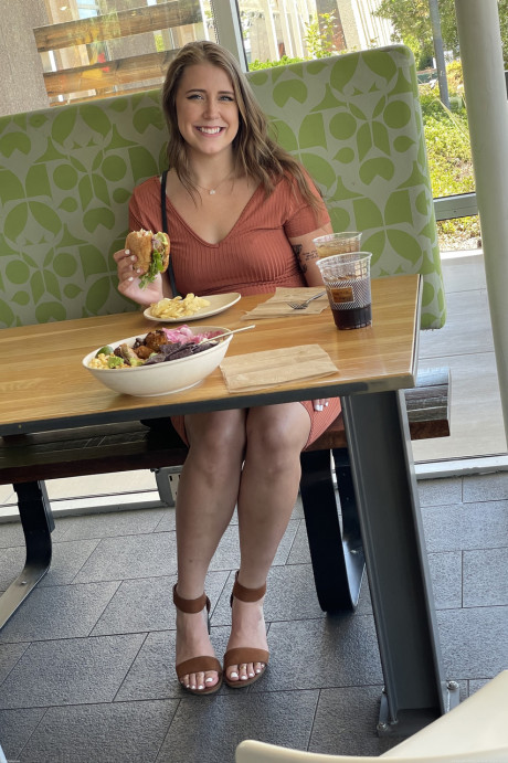 Glamorous brunette babe Sage flashing her panties and bra in public