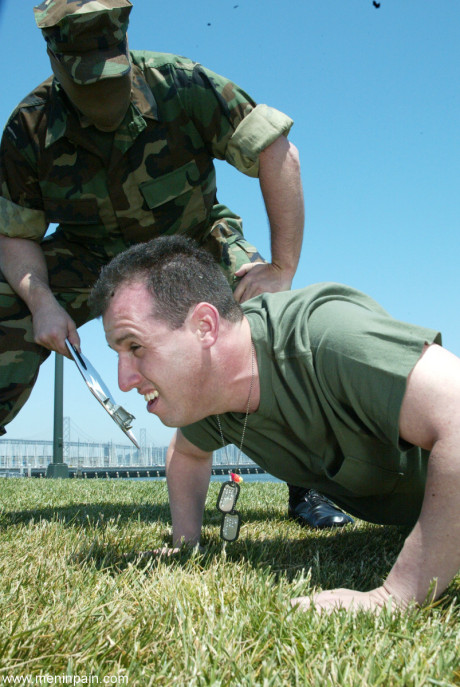 Oriental general Mika Tan disciplines a soldier and grabs his rod