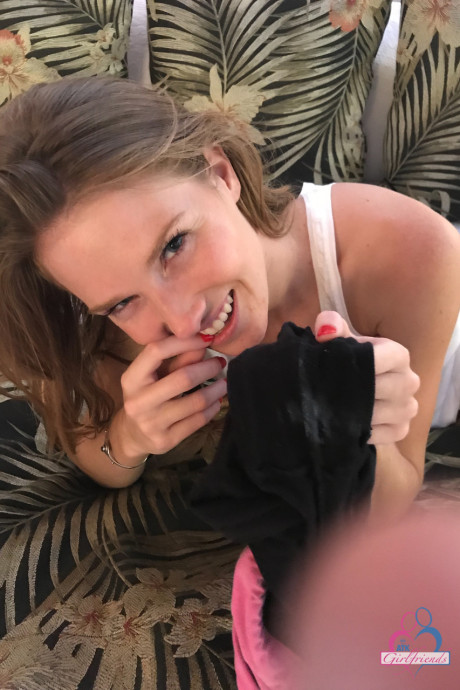 Hot gf Ashley Lane flaunts her delicious shiny booty and hot snatch